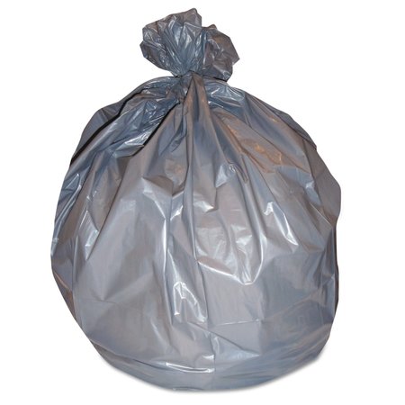 REPRIME 56 gal Trash Bags, 44 in x 55 in, Super Extra Heavy-Duty, 1.6 mil, Gray, 100 PK H56   G